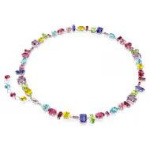 Gema necklace Mixed cuts, Multicolored, Rhodium plated